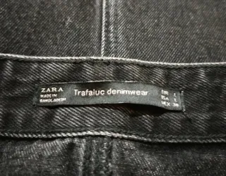 Gonna lunga in denim Zara nera L