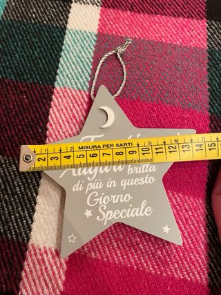 Decorazione in legno Stella Tanti Auguri