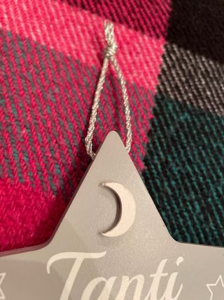 Decorazione in legno Stella Tanti Auguri