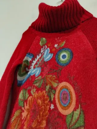 Maglione Desigual collo alto rosso
