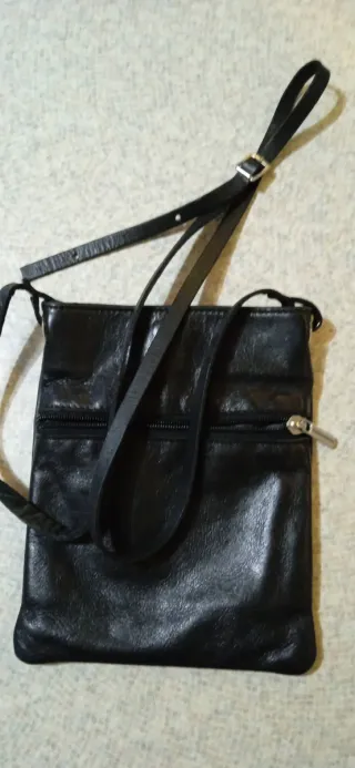 Tracolla vera pelle nera