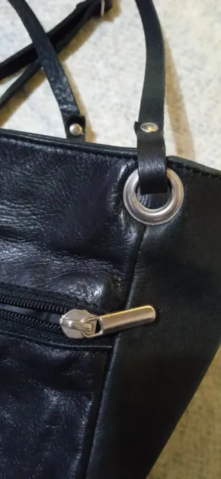 Tracolla vera pelle nera