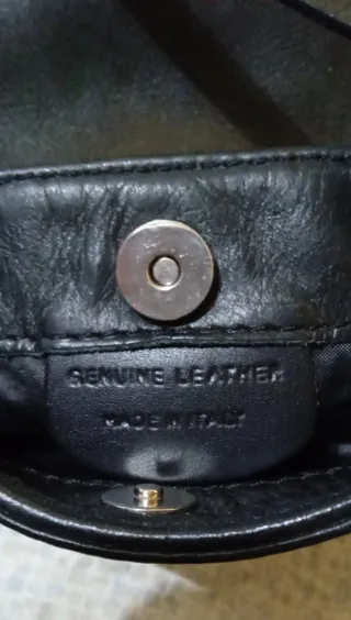 Tracolla vera pelle nera