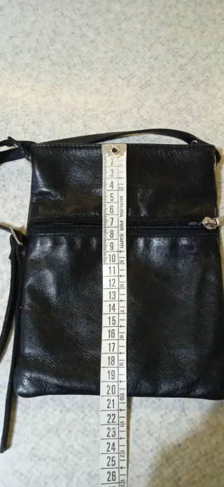 Tracolla vera pelle nera