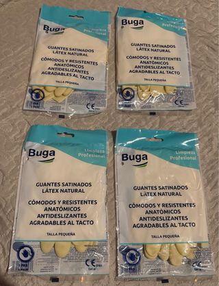 4 Paquetes Guantes Látex Natural Talla Pequeña