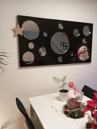 Espejo Decorativo Negro Lacado