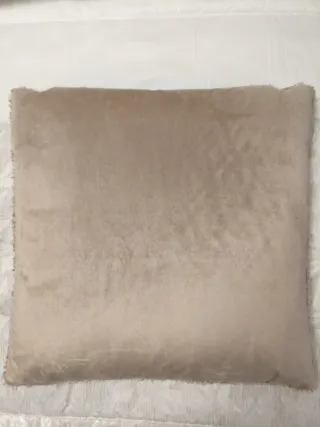 2 Fundas de cojín con relleno Terciopelo Beige