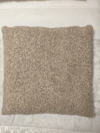 2 Fundas de cojín con relleno Terciopelo Beige