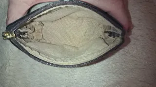 Monedero piel y ante beige