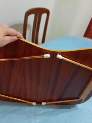 Bandeja antigua plegable madera y metal