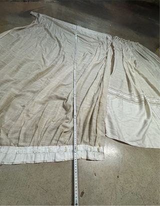 Coppia Tende Eleganti Beige/Bianco 3,05x2,15