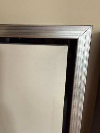 Vendo 2 cuadros grandes, blanco negro, marco plata