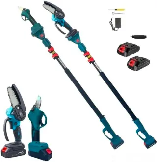 Kit Giardinaggio Cesoia Motosega Asta Decespugliat