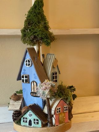 Splendido paesaggio casette in legno handmade