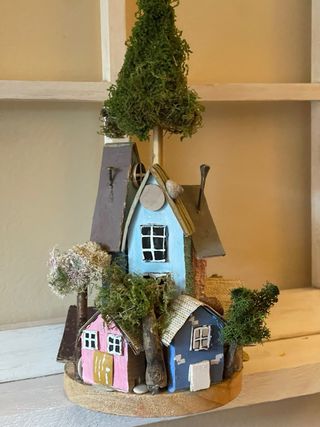 Splendido paesaggio casette in legno handmade