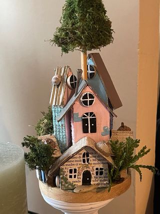 Splendido paesaggio casette in legno handmade