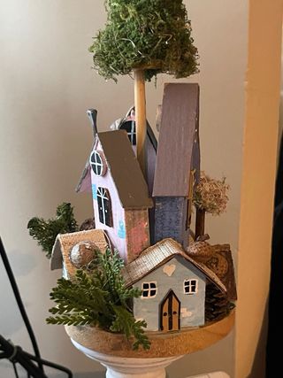 Splendido paesaggio casette in legno handmade