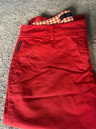 Pantalón Chino Armani Jeans Rojo Talla 38