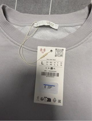 Camiseta Zara gris L con texto