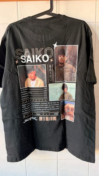 Camiseta Estampada Algodón Negra