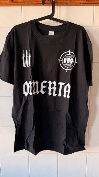Camiseta Negra Algodón Estampada