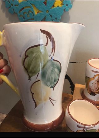 Set Brocca e Calici Acqua Ceramica Frutta