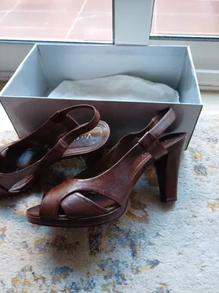 Zapatos de tacón Vicenza piel marrón ceremonia