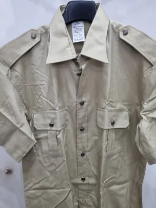 Camicia militare beige manica corta taglia l