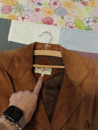 Chaqueta ante marrón talla 44. Hecha a medida