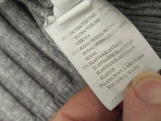 Maglione lungo a coste intrecciate 5%lana