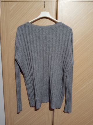 Maglione lungo a coste intrecciate 5%lana