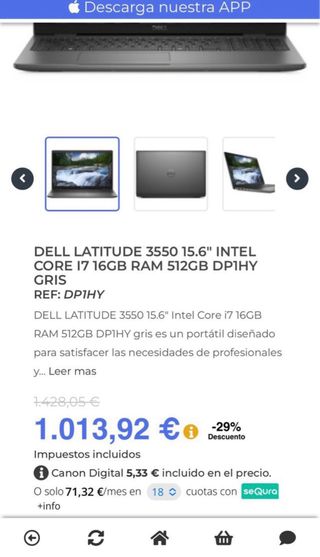 Portátil Dell i7 12ª Gen