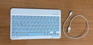 Teclado Inalámbrico Bluetooth Blanco y Azul