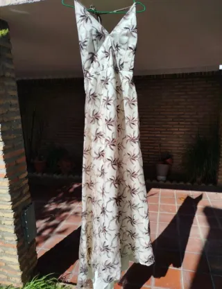 Vestido Novia/Fiesta Talla 38 Blanco/Marrón