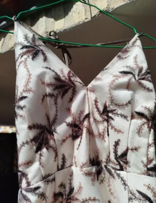 Vestido Novia/Fiesta Talla 38 Blanco/Marrón