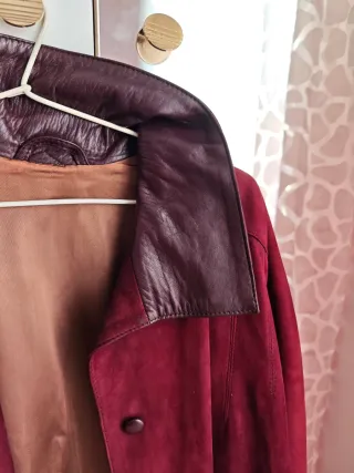 Abrigo de piel mujer rojo