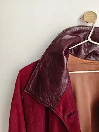 Abrigo de piel mujer rojo