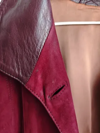 Abrigo de piel mujer rojo