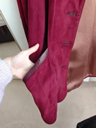 Abrigo de piel mujer rojo