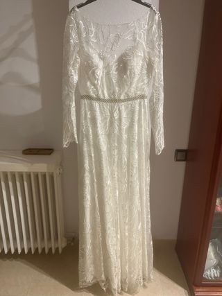 Vestido de Novia Blanco con Mangas talla M