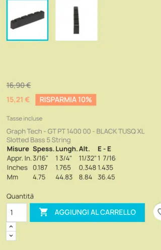 Capotasto per basso elettrico 5 corde