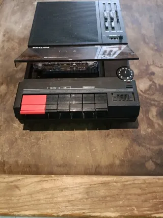 Registratore Cassette Vintage Philips Portatile