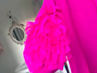 Vestido tejido acordeón fucsia