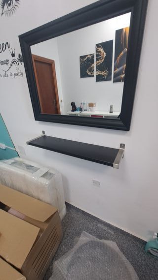 Espejo peluquería con repisa