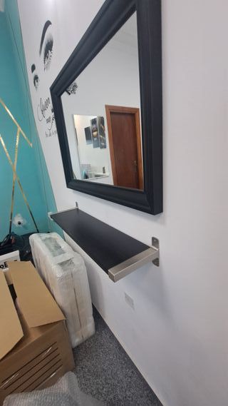 Espejo peluquería con repisa