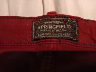 Pantalón Springfield Slim W32 Rojo