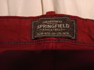 Pantalón Springfield Slim W32 Rojo