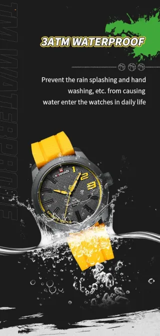 Reloj Naviforce Hombre Negro y Amarillo
