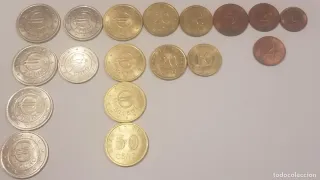 LOTE 18 MONEDAS EUROS DE PRUEBA CHURRIANA. 2002