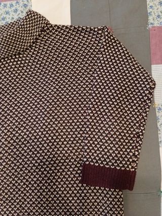 Jersey mujer cuello alto granate manga francesa